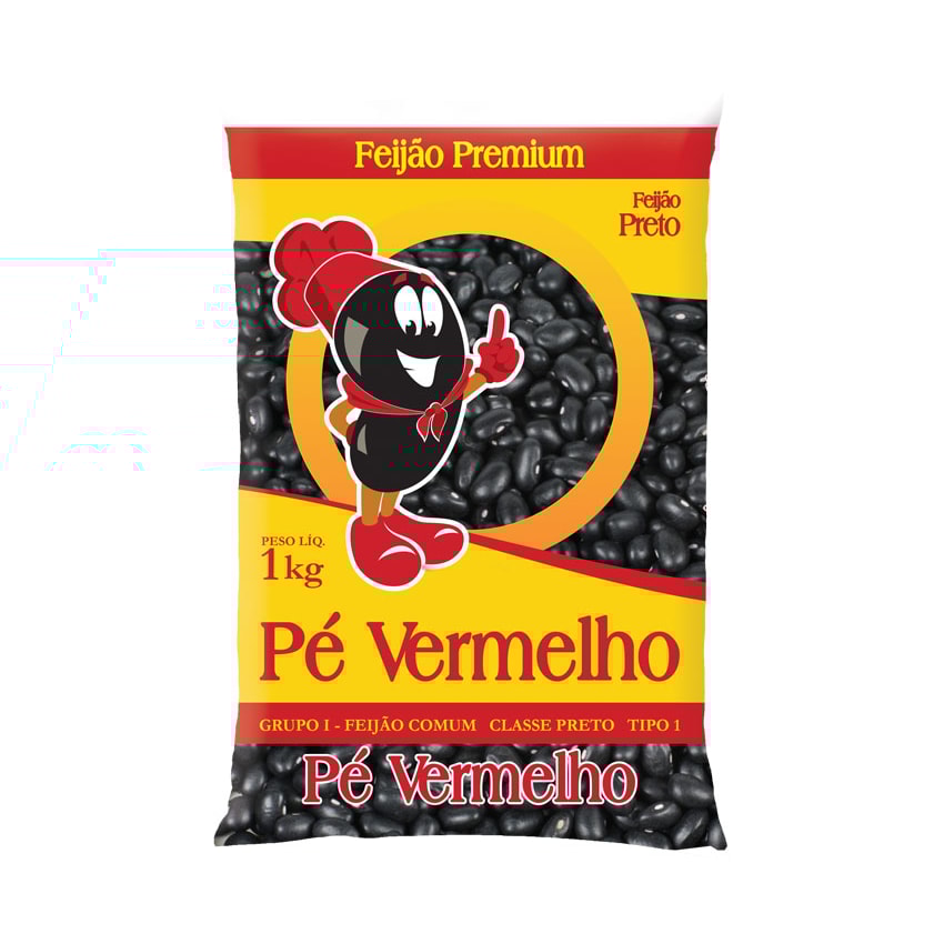 image Feijão Preto Pé Vermelho 1Kg