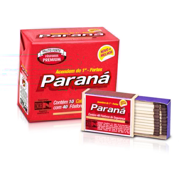 image Fosforo 10 Caixas Com 40 Fósforos 4,5Cm Paraná