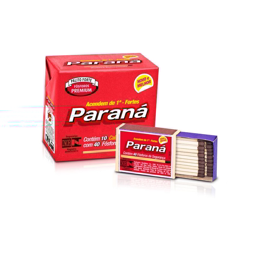 image Fosforo 10 Caixas Com 40 Fósforos 4,5Cm Paraná