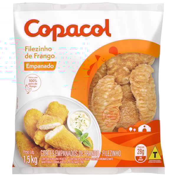 image Frango - Filezinho Temperado Empanado Copacol 1,5Kg