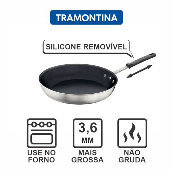 image Frigideira 25 cm 2L Profissional Antiaderente Cabo Removível Tramontina