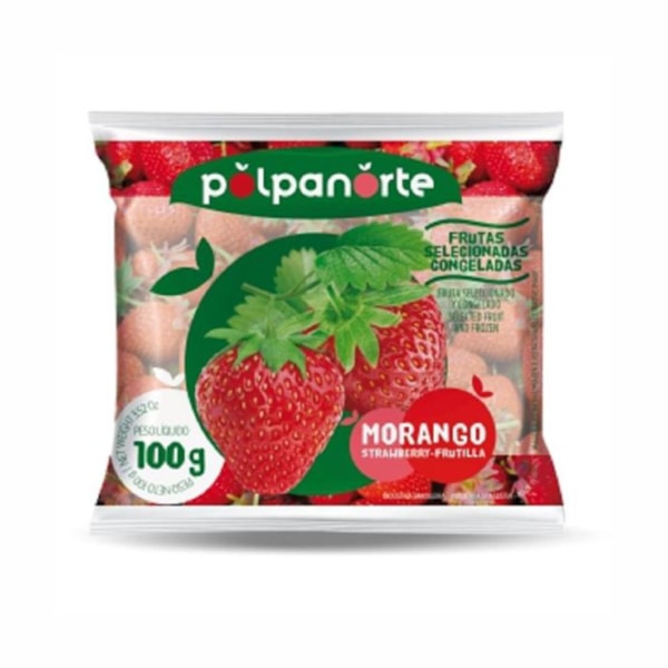image Fruta Congelada Morango Inteiro Iqf Polpanorte 10 X 100G