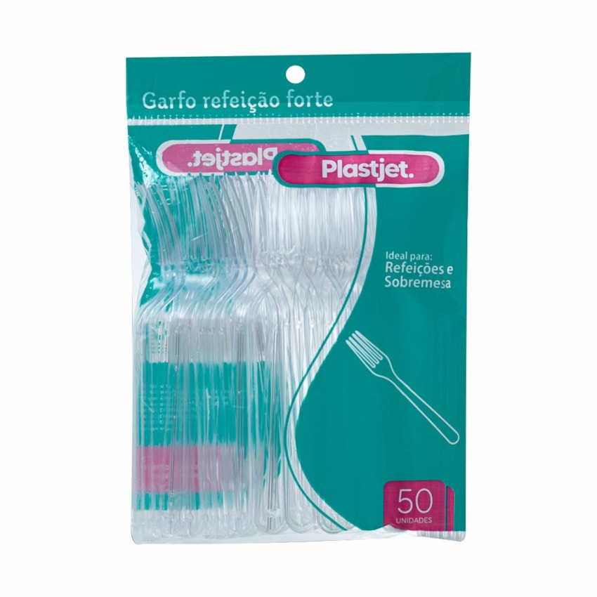 image Garfo Forte Refeição Cristal Plastjet 50Un