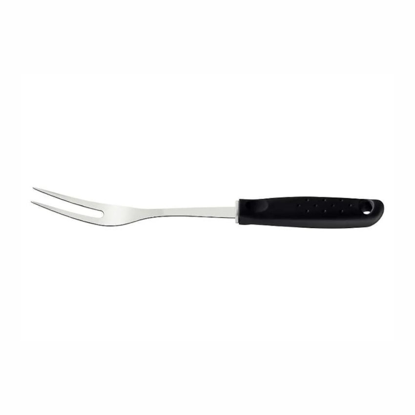 image Garfo Trinchante Aço Inox Cabo Preto 31,1Cm Tramontina Un De 70Gr