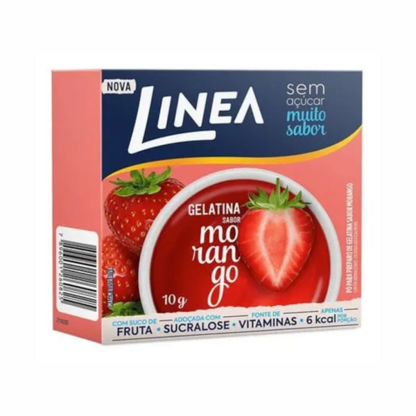 image Gelatina Sem Açúcar Morango Linea 10G