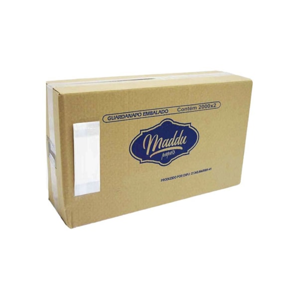 image Guardanapo Branco Embalado Maddu 14,5 X 29,5Cm 2.000 Saches De Papel C/2Un