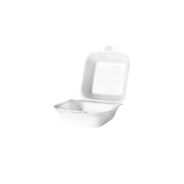 image Hamburgueira Isopor 01 Branca Copobras 100Un 13,0 X 13,0 X 7,0Cm Ch001E