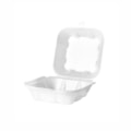 image Hamburgueira Isopor 02 Branca Copobras 100Un 14,6 X 14,6 X 9,2Cm Ch-002A