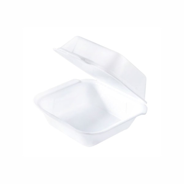 image Hamburgueira Isopor 02 Branca Fibraform 200Un 15 X 15 X 7,5Cm Hf02