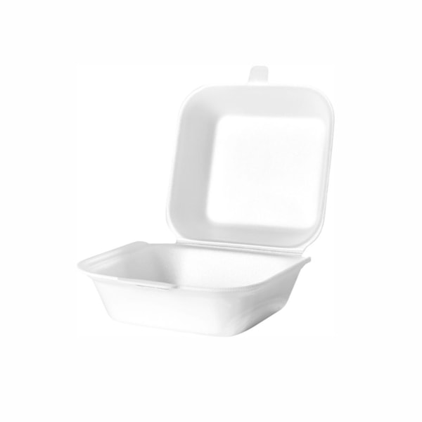 image Hamburgueira Isopor 03 Branca Copobras 50Un 16,2 X 16,2 X 8,6Cm Ch-003