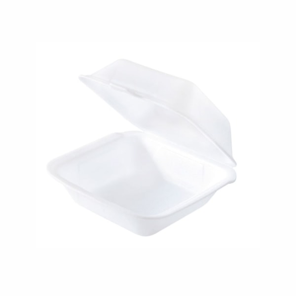 image Hamburgueira Isopor 03 Branca Fibraform 200Un 16 X 16 X 8,2Cm Hf03