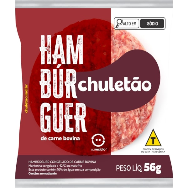 image Hamburguer Bovino Chuletão 36 X 56 Gr - 2,016 Kg