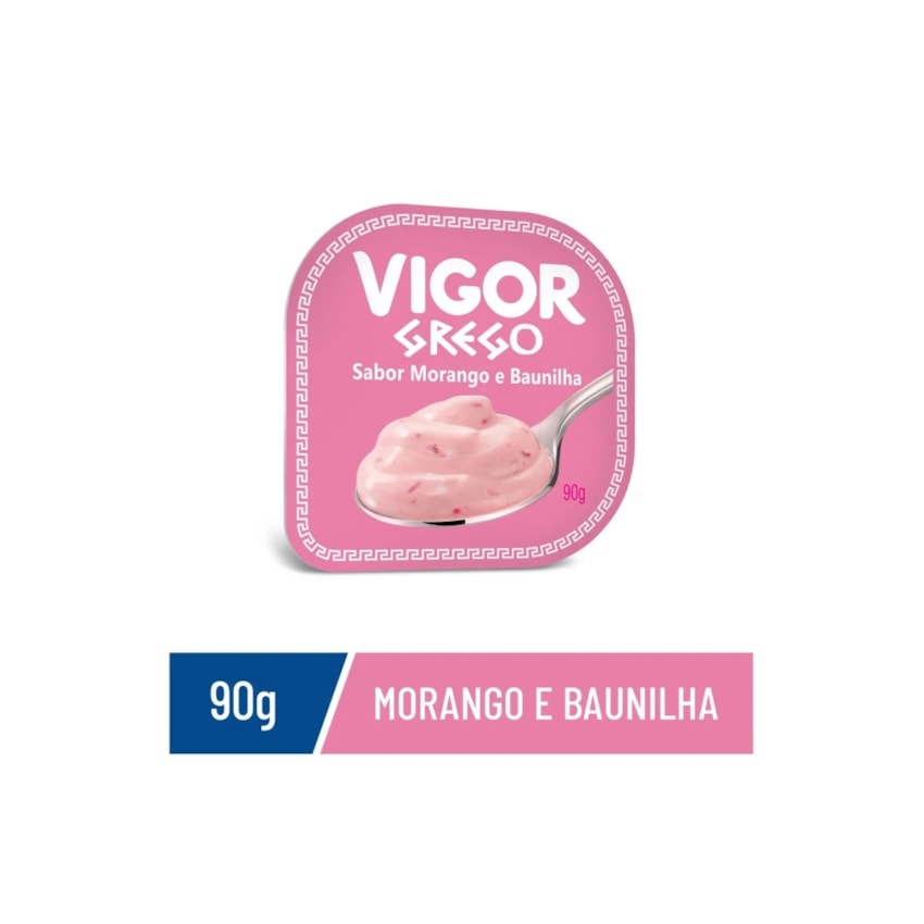 image Iogurte Grego Morango com Baunilha Vigor 24 x 90 Gr