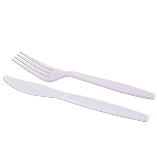 image Kit Garfo/Faca Master Branco Prafesta 25Un