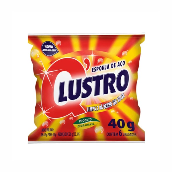 image La De Aço Qlustro Unidade Com 6 Esponjas