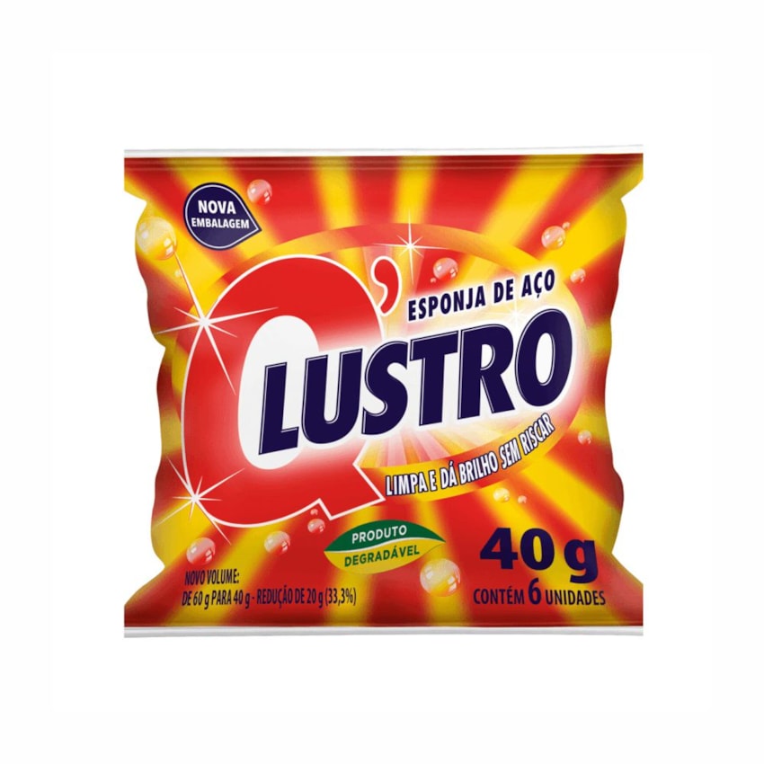 image La De Aço Qlustro Unidade Com 6 Esponjas