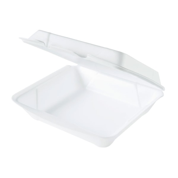 image Lancheira Isopor Tampa Articulada 02 Fibraform 100Un 25,5 X 23,5 X 9Cm Hf102