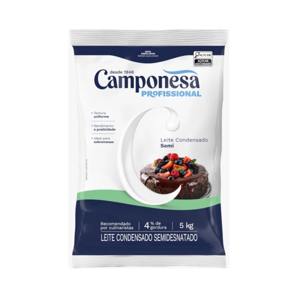 image Leite Condensado 5Kg Semidesnatado Camponesa Bag