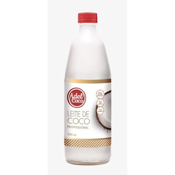 image Leite de Coco 20% Gordura Adel Coco Garrafa 500 Ml Profissional