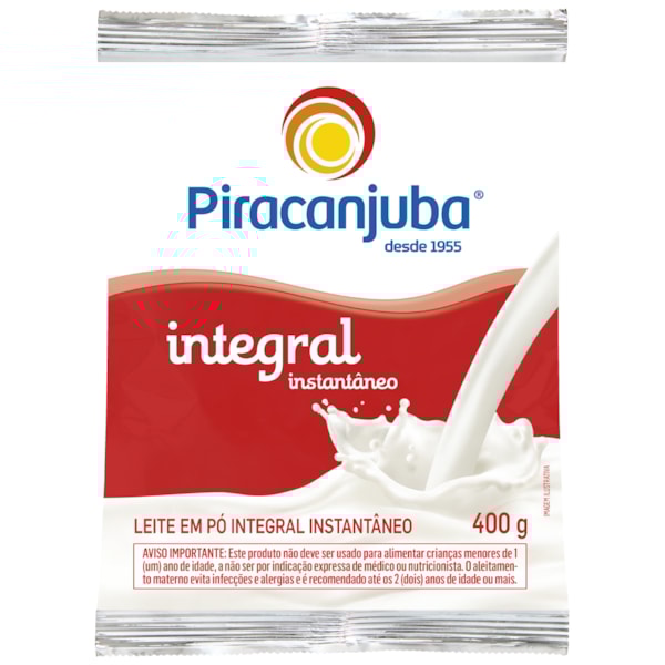 image Leite em Pó Integral Instantâneo 400 gr Piracanjuba