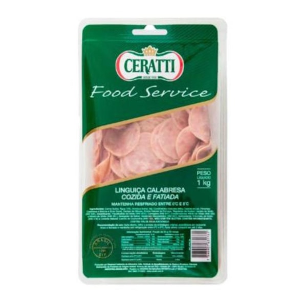 image Linguiça Calabresa Cozida Fatiada Resfriada Ceratti 1Kg