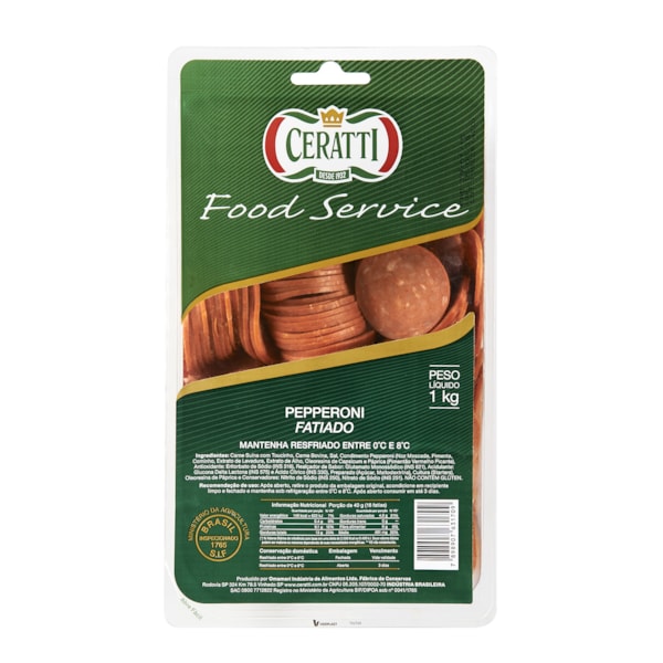 image Linguiça Pepperoni Fatiado Resfriado Ceratti 1Kg