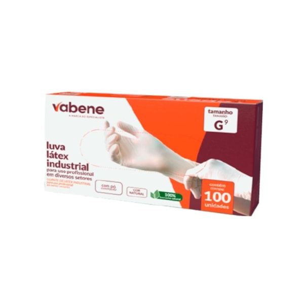 image Luva Látex com Pó Grande Vabene 100 Un