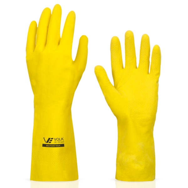 image Luva Látex Multiuso Amarela Media Volk Par