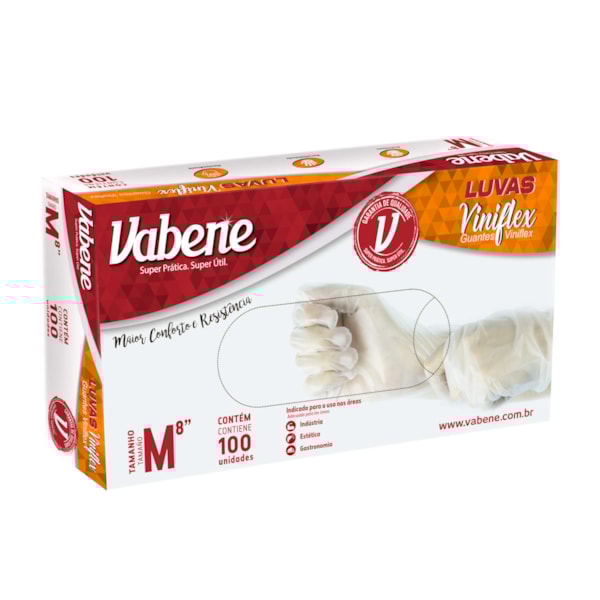 image Luva Viniflex Sem Pó Media Vabene 100Un