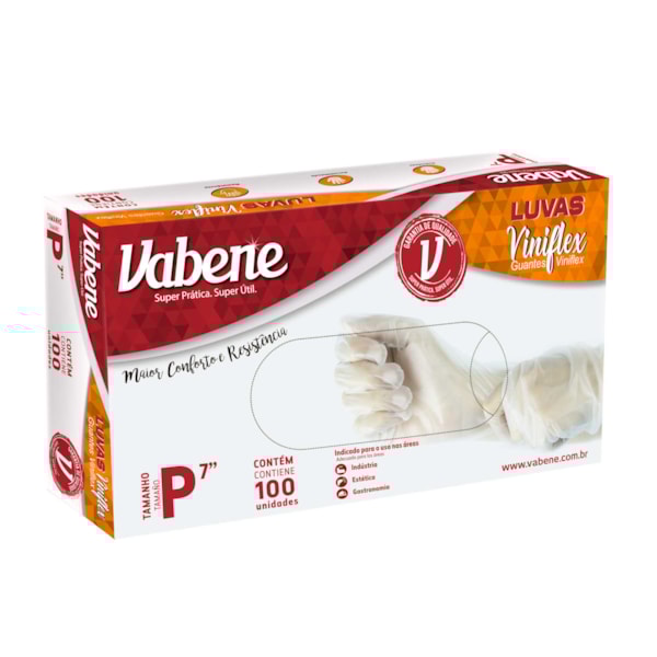 image Luva Viniflex Sem Pó Pequena Vabene 100Un
