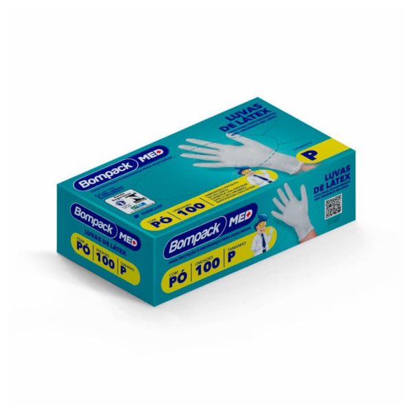 image Luva Vinil Sem Pó Pequena Bompack 100Un