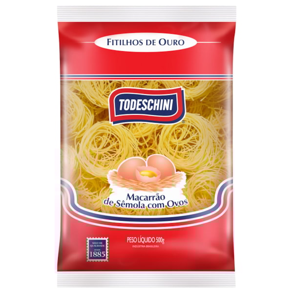 image Macarrão (Cabelo De Anjo) Fitilhos De Ouro Ovos Todeschini 500G