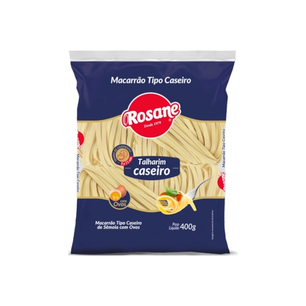 image Macarrão Caseiro Talharim N2 Ovos Rosane 400G