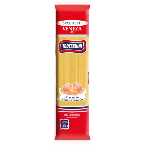 image Macarrão Espaguete Ovos Veneza 05 Todeschini 500G