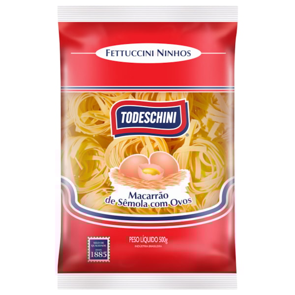 image Macarrão Fettuccine Ninhos Ovos Todeschini 500G
