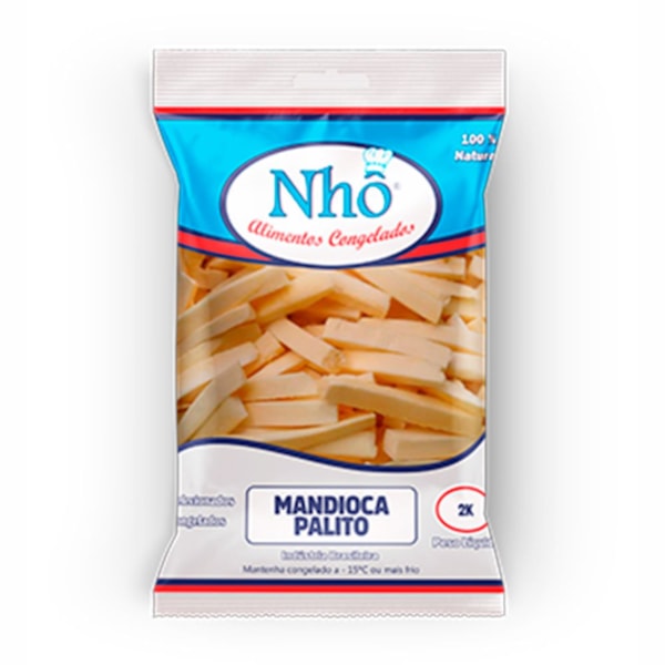 image Mandioca Pré-cozida Palito Congelado Nhô 2Kg