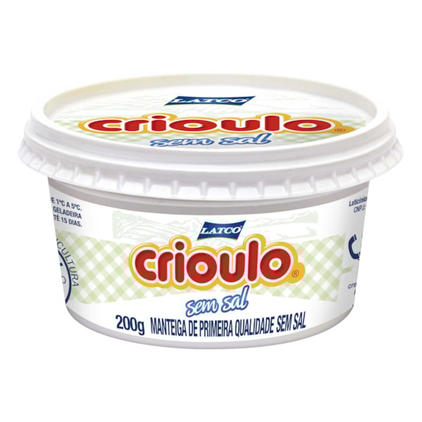image Manteiga Sem Sal Crioulo Pote 200G