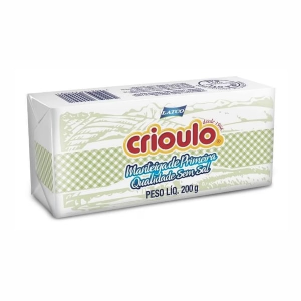 image Manteiga Sem Sal Crioulo Tablete 200G