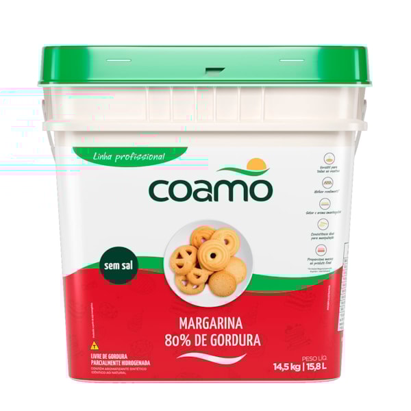 image Margarina Sem Sal 80% Lipídios Coamo 14,5Kg