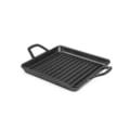 image Mini Travessa Grill Quadrada C/Alca Melamina Preta Gourmet Mix 19,3Cm