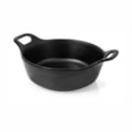 image Mini Travessa Redonda C/Alca Melamina Preta Gourmet Mix 22,2Cm