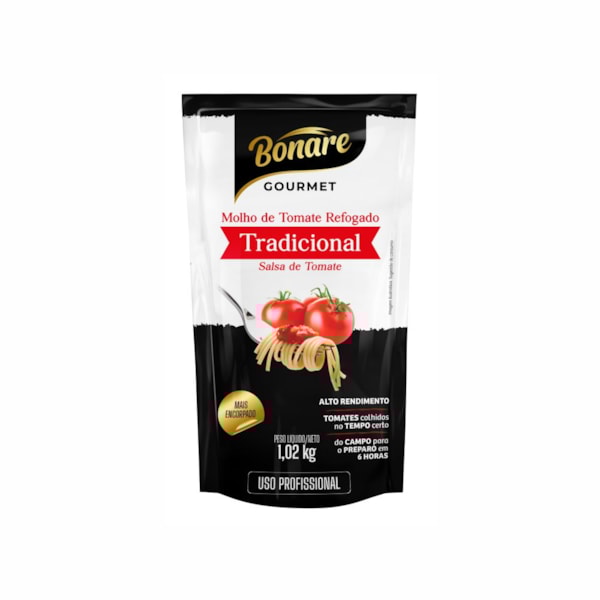 image Molho Tomate Tradicional Gourmet Bonare Sache 1,02Kg