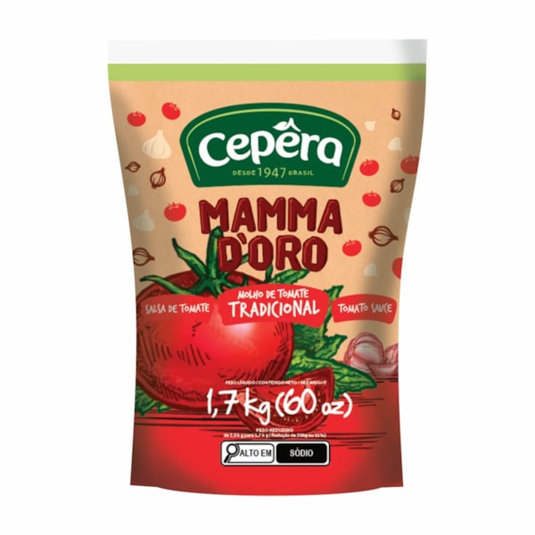 image Molho Tomate Tradicional Mamma D'Oro Sache 1,7Kg