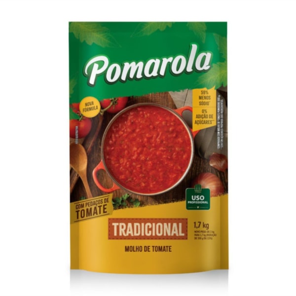 image Molho Tomate Tradicional Pomarola Sache 1,7Kg