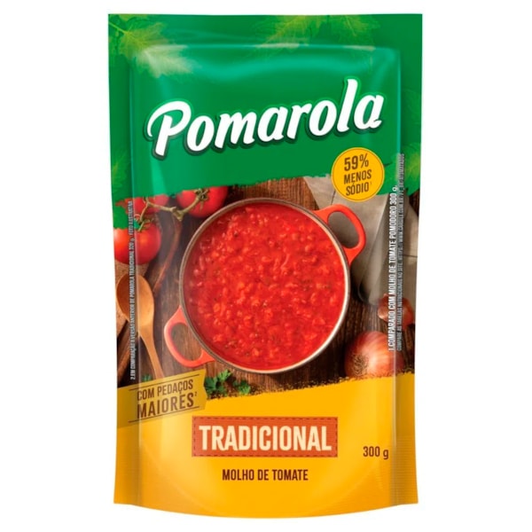 image Molho Tomate Tradicional Pomarola Sache 300G