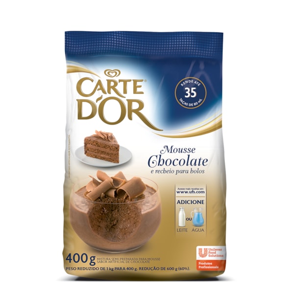 image Mousse Chocolate Carte Dor 400G Rende 35 Porções De 80Ml