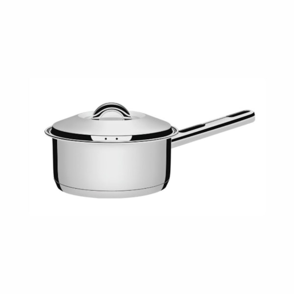 image Panela Aço Inox C/ Tampa E Cabo 16Cm 1,4L Tramontina Un