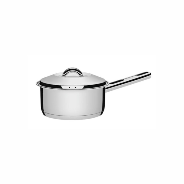image Panela de Aço Inox com Tampa e Cabo 14cm 1,1L Indução Tramontina Un