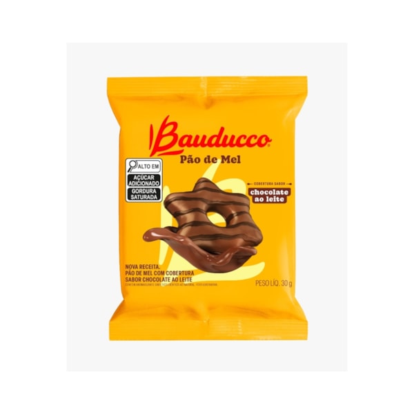 image Pão de Mel Coberto com Chocolate Bauducco15 Un X 30 Gr