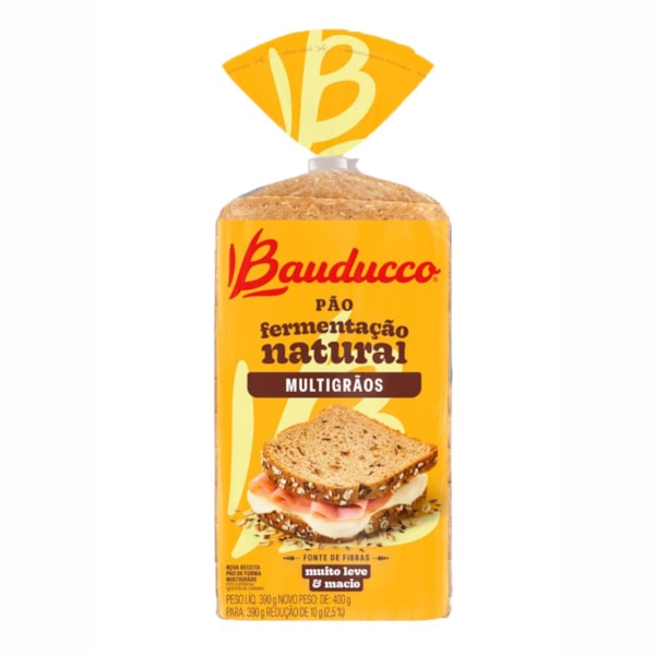 image Pão Fatiado Grãos Clássicos Fermentação Natural Bauducco 390G